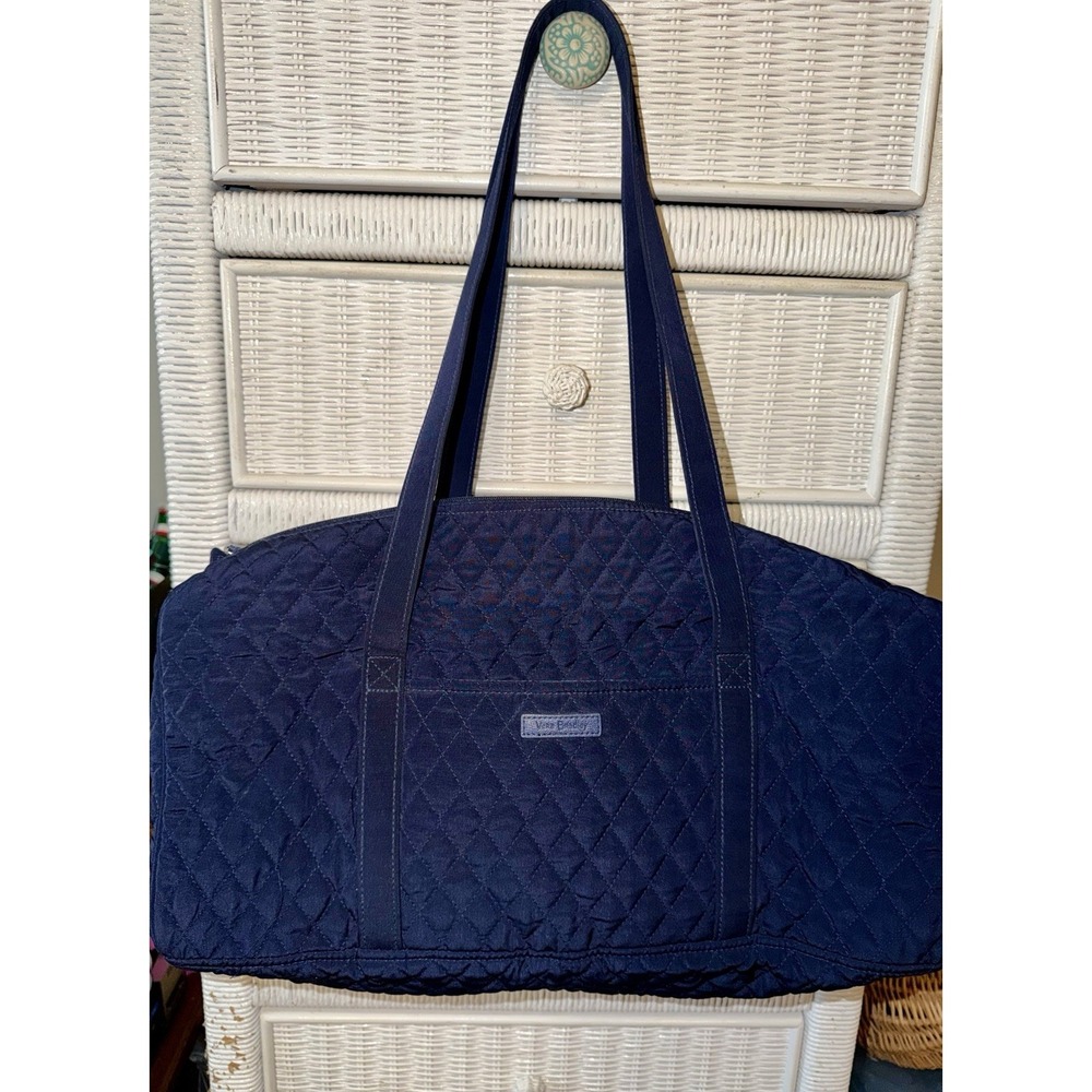 Vera Bradley Duffle Bag Travel Carry On Luggage Quilted Classic Navy  Large 18.5